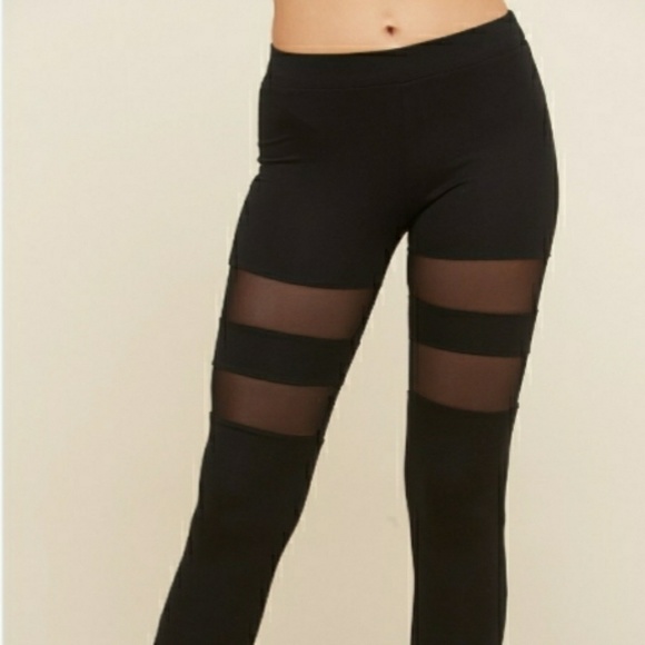 Black Mesh Leggings - Picture 2 of 6